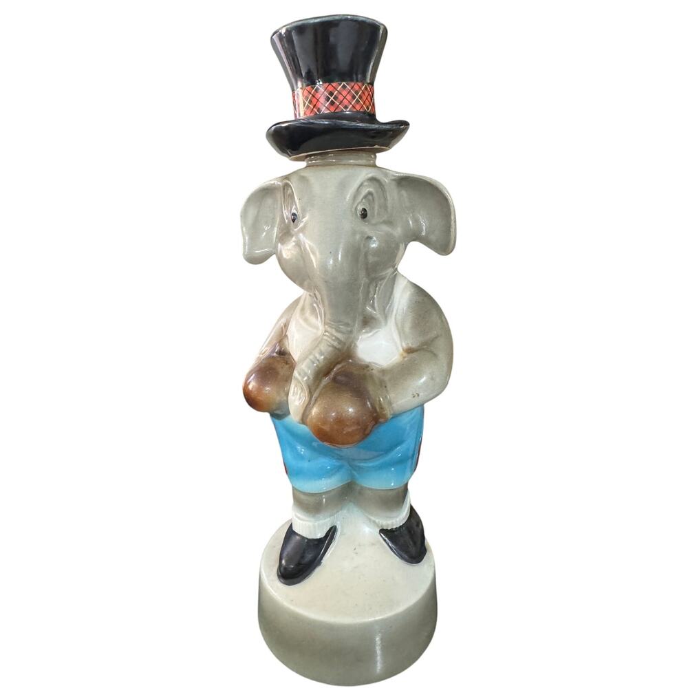 Vintage Jim Beam Republican Elephant Boxing Decanter by Regal China 1964 No Chip